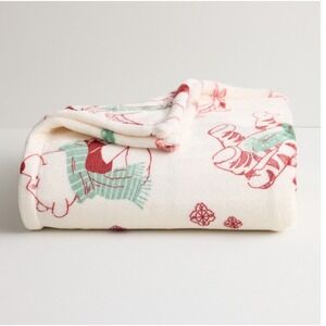 Disney Winnie The Pooh Christmas Holiday Soft Throw Blanket 5' X 6' The Big One